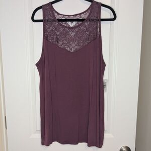 Torrid Super Soft Purple Lace Sleeveless Top Size 1X